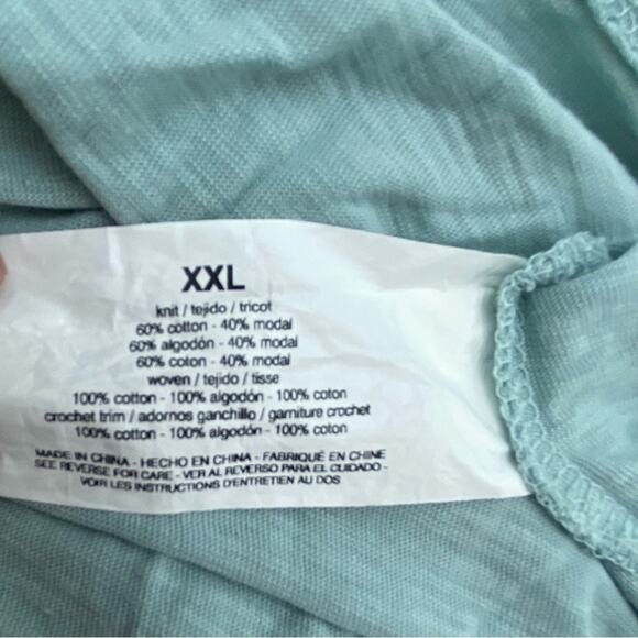 Ella Moss Ladies' Lace Trim Knit Top Seafoam Green - XXL - Picture 4 of 8